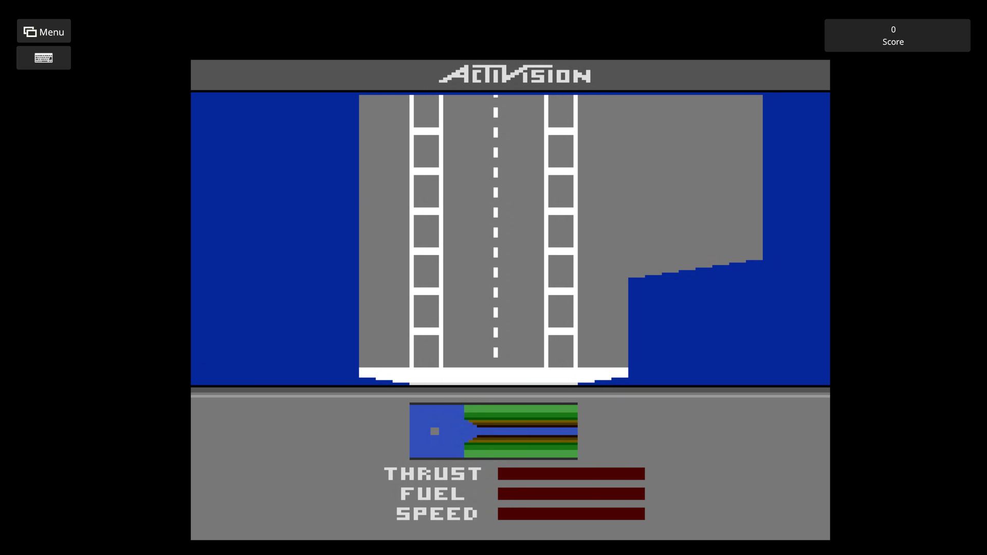 Retro Classics game where you fly a plane, showing the ship that planes take off from