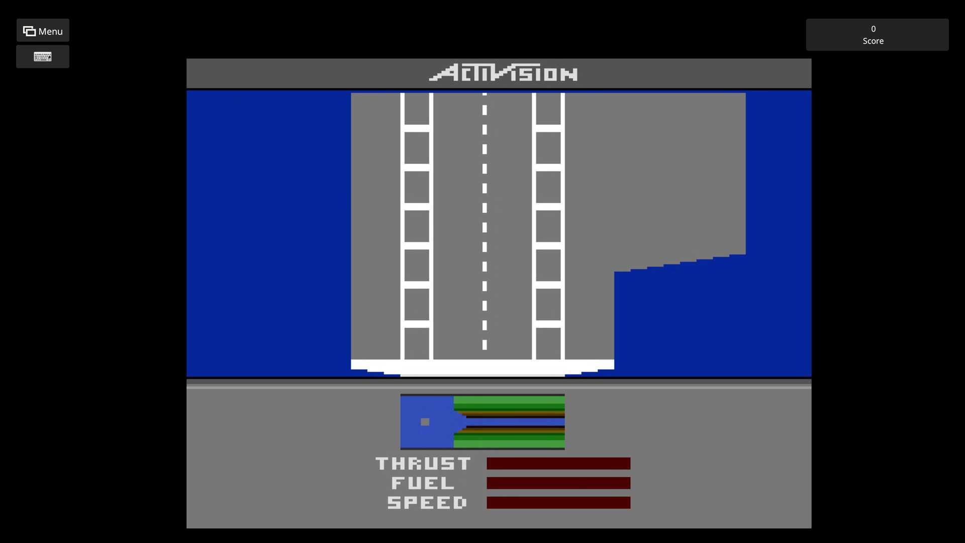 Retro Classics game where you fly a plane, showing the ship that planes take off from