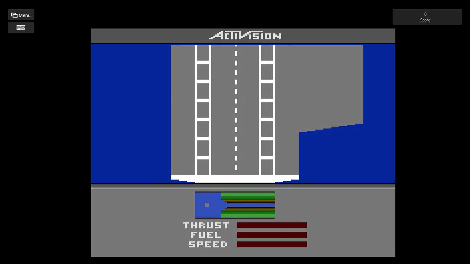 Retro Classics game where you fly a plane, showing the ship that planes take off from
