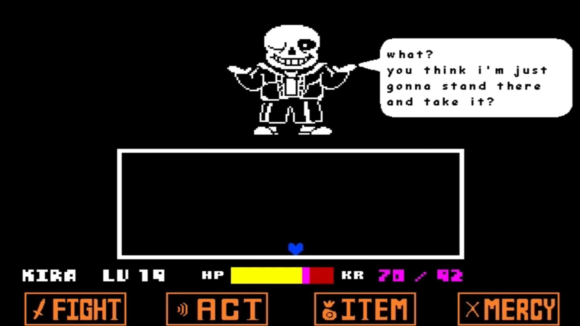 A screenshot of gameplay from Undertale.