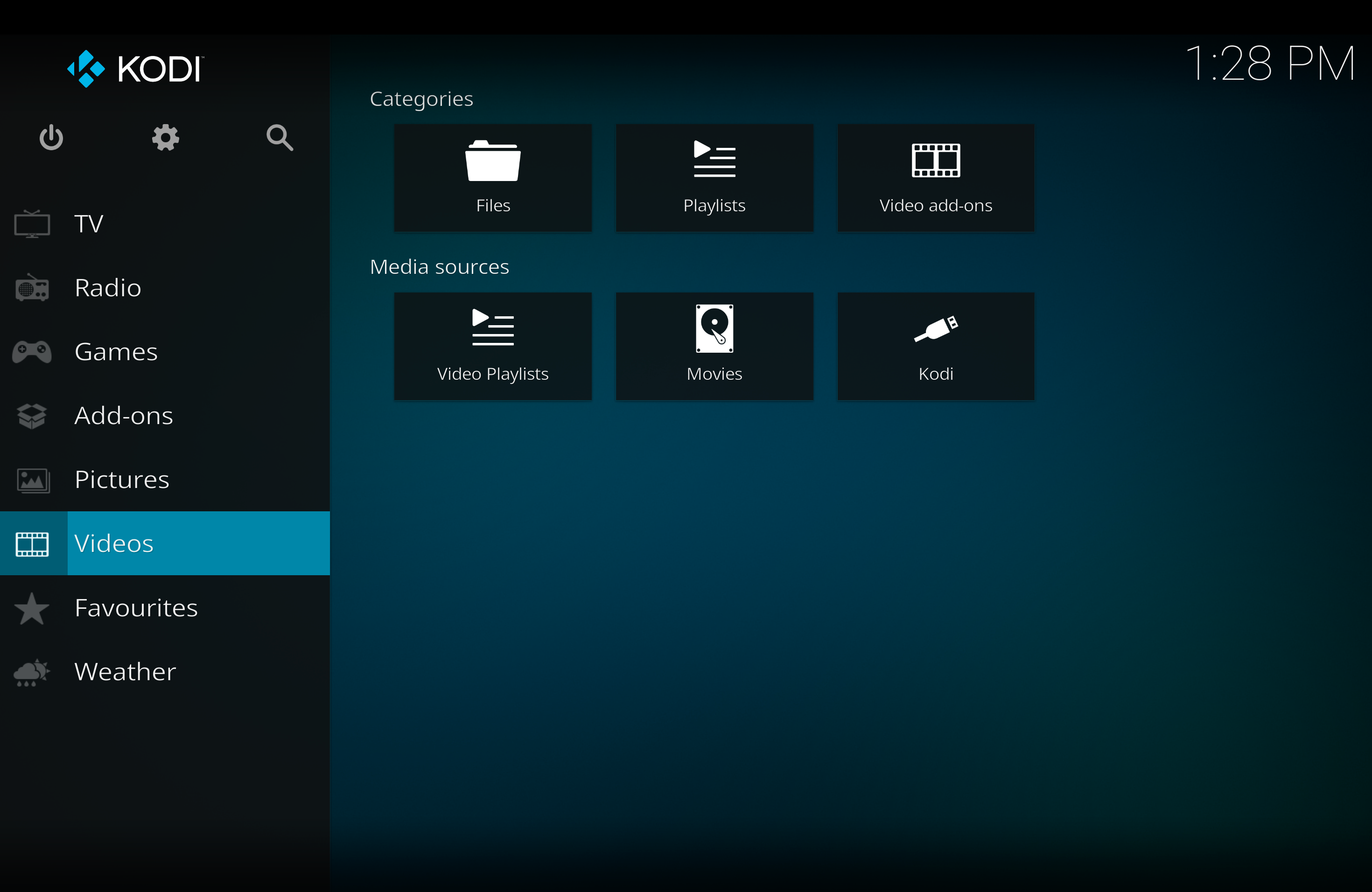 Screenshot showing Kodi videos