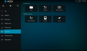 Screenshot showing Kodi videos