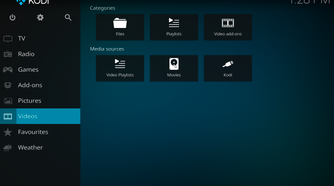 Screenshot showing Kodi videos