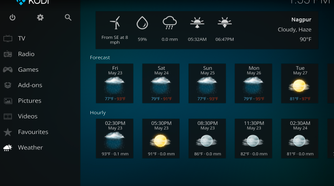 Kodi weather settings