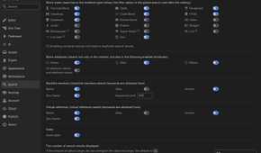 Search settings on SiYuan