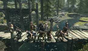 Skyrim together mod players on bridge