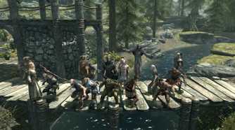 Skyrim together mod players on bridge
