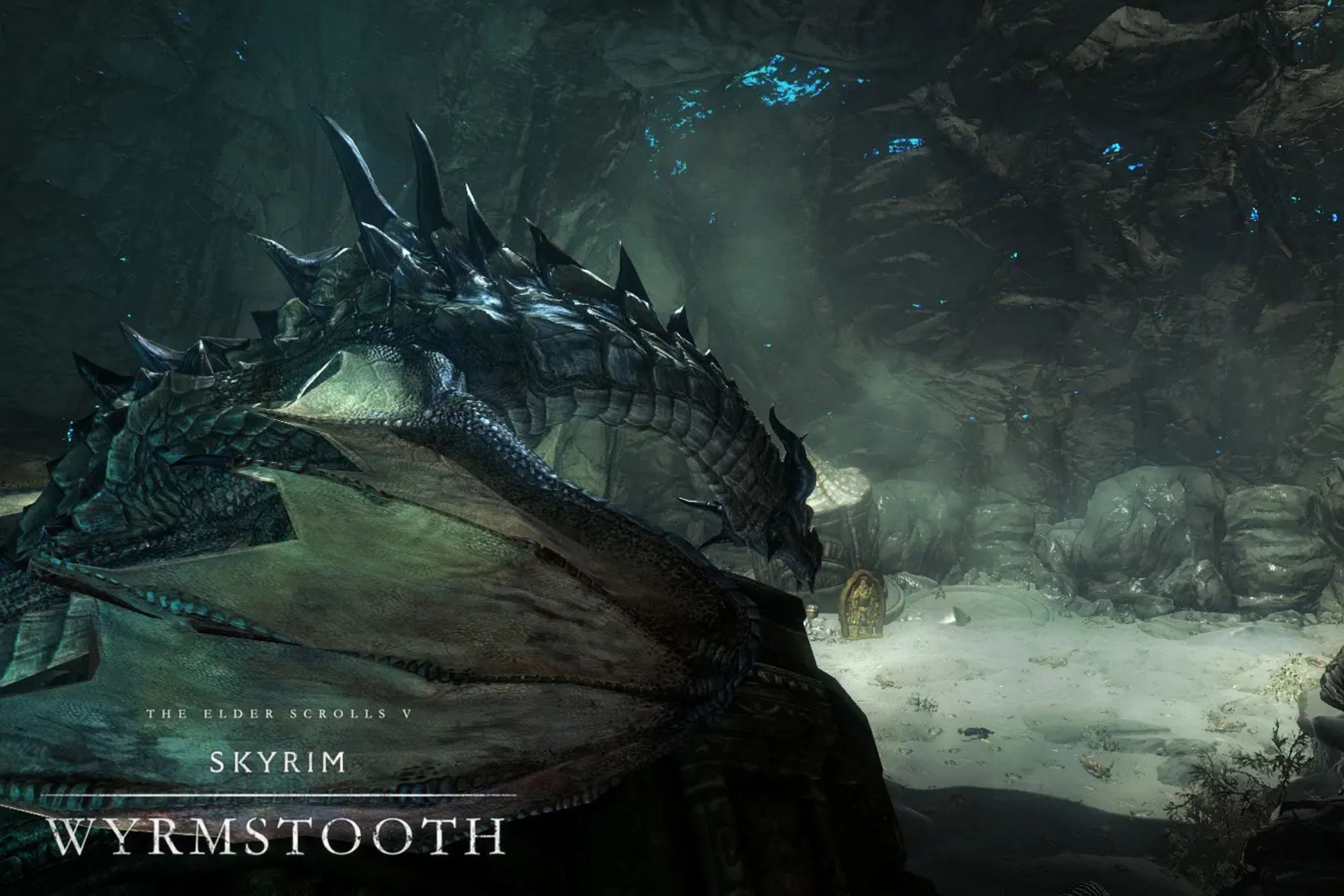 Skyrim wyrmstooth dragon on rock