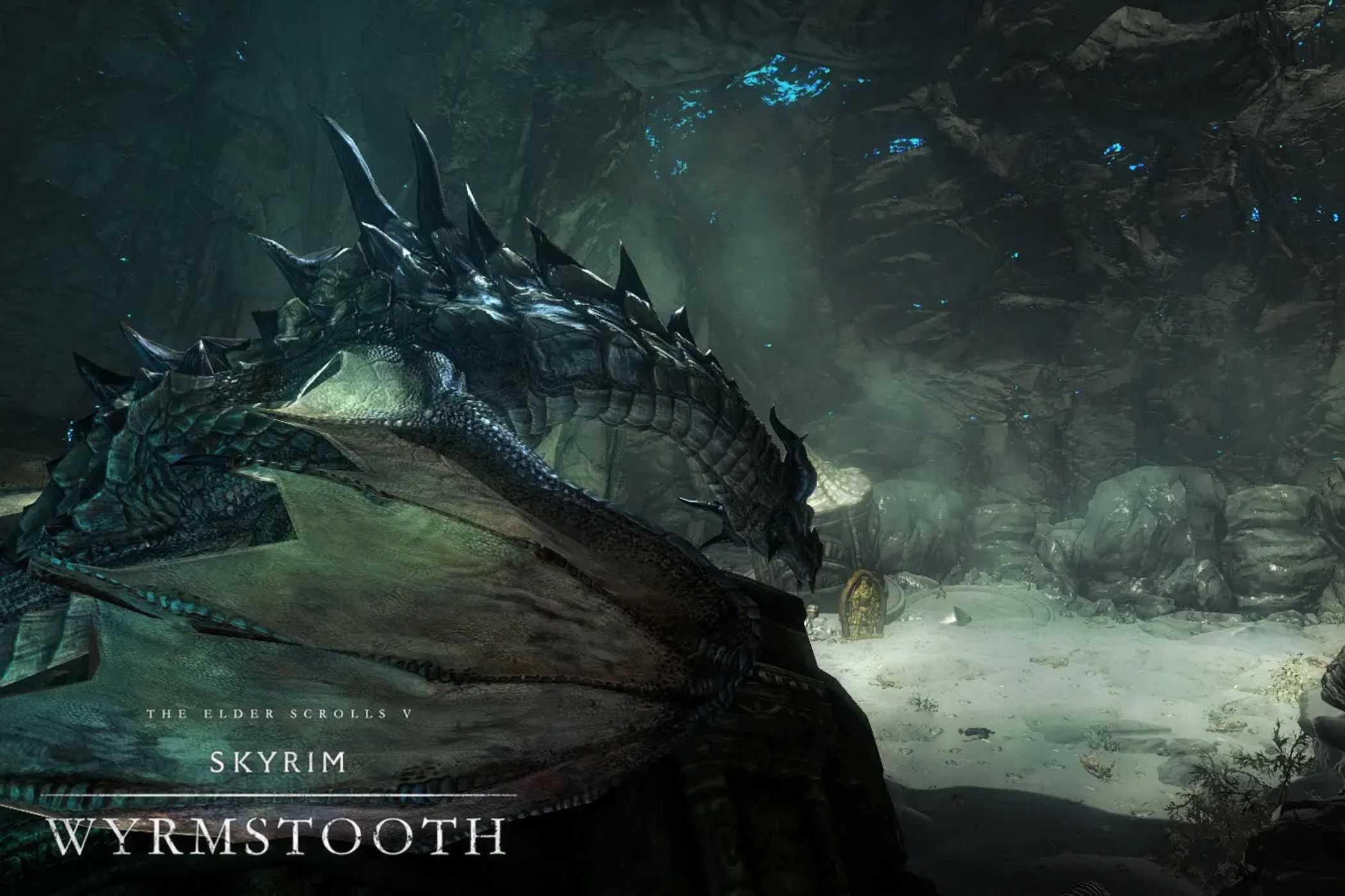 Skyrim wyrmstooth dragon on rock
