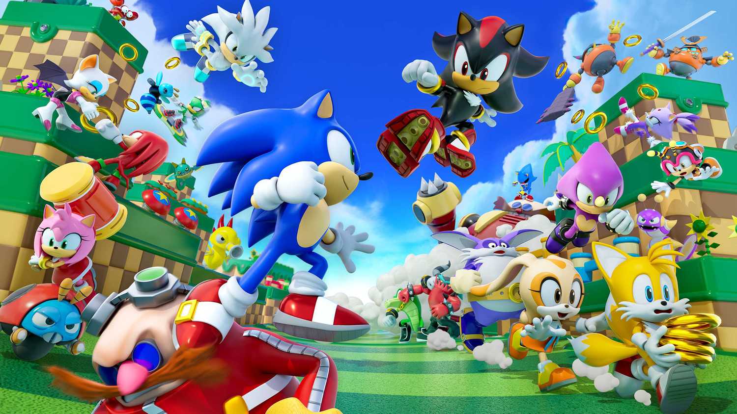 Sonic Rumble wallpaper and key art featuring Sonic the Hedgehog.