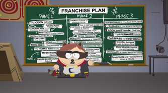 Cartman explaining a blackboard in South Park: The Fractured But Whole.