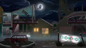 A ruined view of the town of South Park in South Park: The Fractured But Whole.