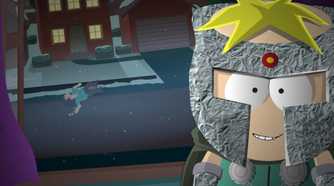 Butters Scoth wearing a tinfoil mask in South Park: The Fractured But Whole.