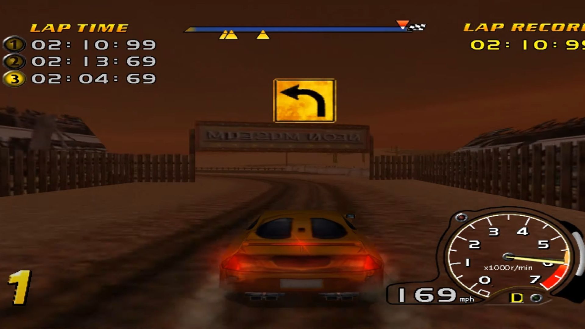 A screenshot of a race in Speed Devils on Sega Dreamcast