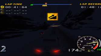 A screenshot of a race in Speed Devils on Sega Dreamcast