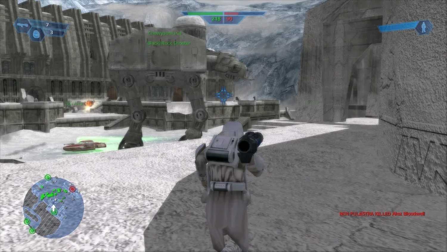 A screenshot of gameplay from Star Wars Battlefront