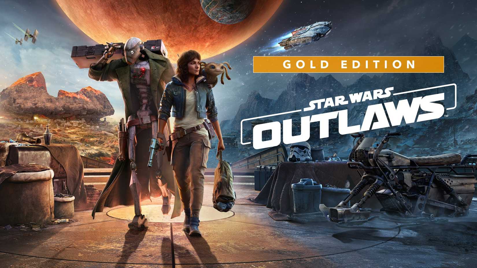 The main cover for Star Wars Outlaws Gold Edition