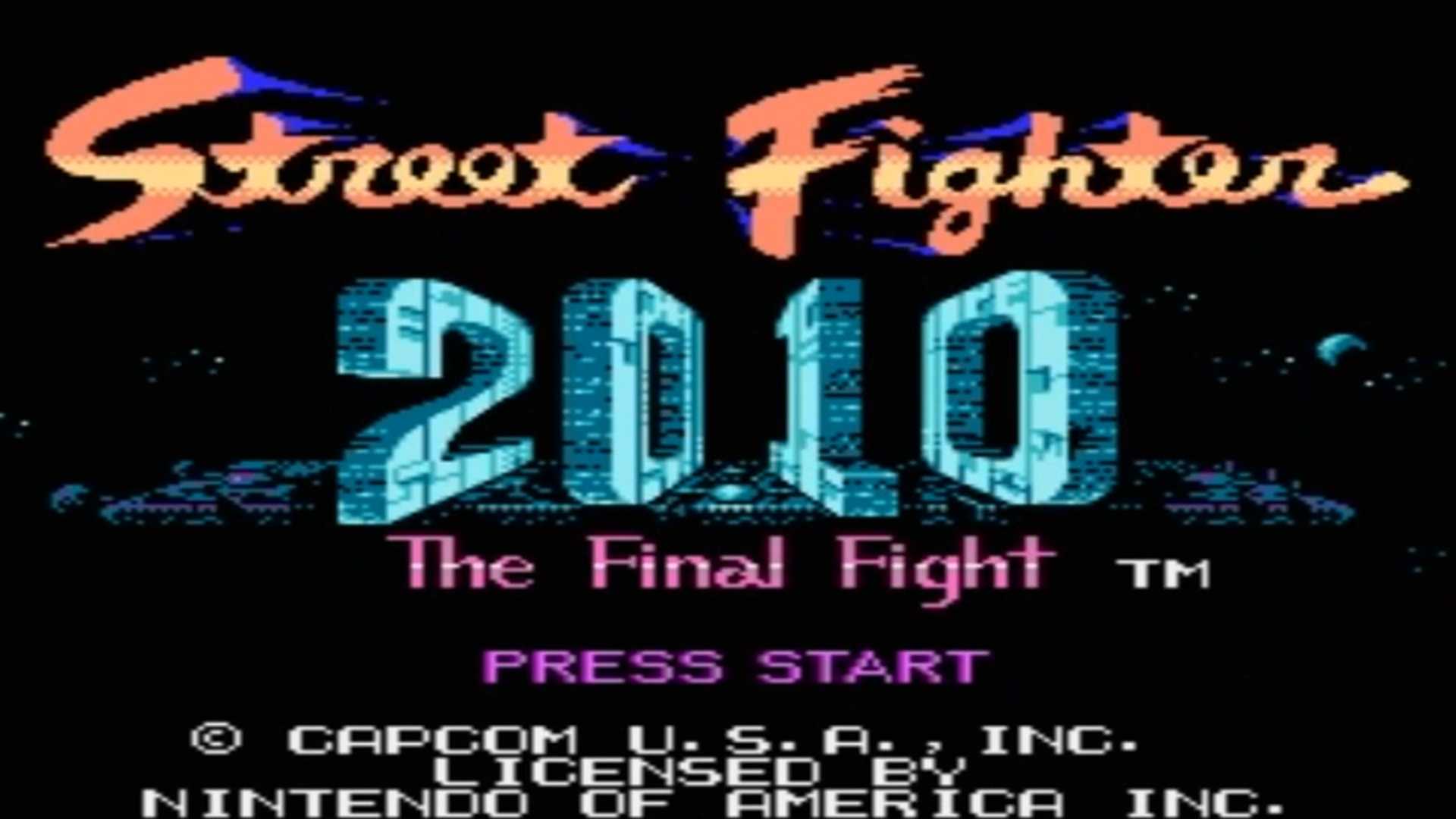 A screenshot of gameplay from Street Fighter 2010 on NES.