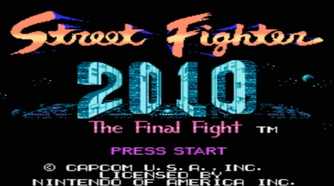 A screenshot of gameplay from Street Fighter 2010 on NES.