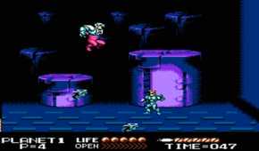 A screenshot of gameplay from Street Fighter 2010 on NES.