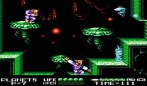 A screenshot of gameplay from Street Fighter 2010 on NES.