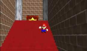 A screenshot of gameplay from Super Mario 64