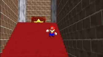 A screenshot of gameplay from Super Mario 64