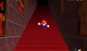 A screenshot of gameplay from Super Mario 64