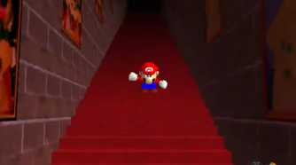 A screenshot of gameplay from Super Mario 64