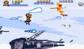 A screenshot of gameplay from Super Star Wars The Empire Strikes Back