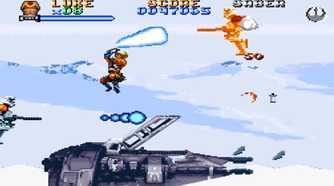A screenshot of gameplay from Super Star Wars The Empire Strikes Back
