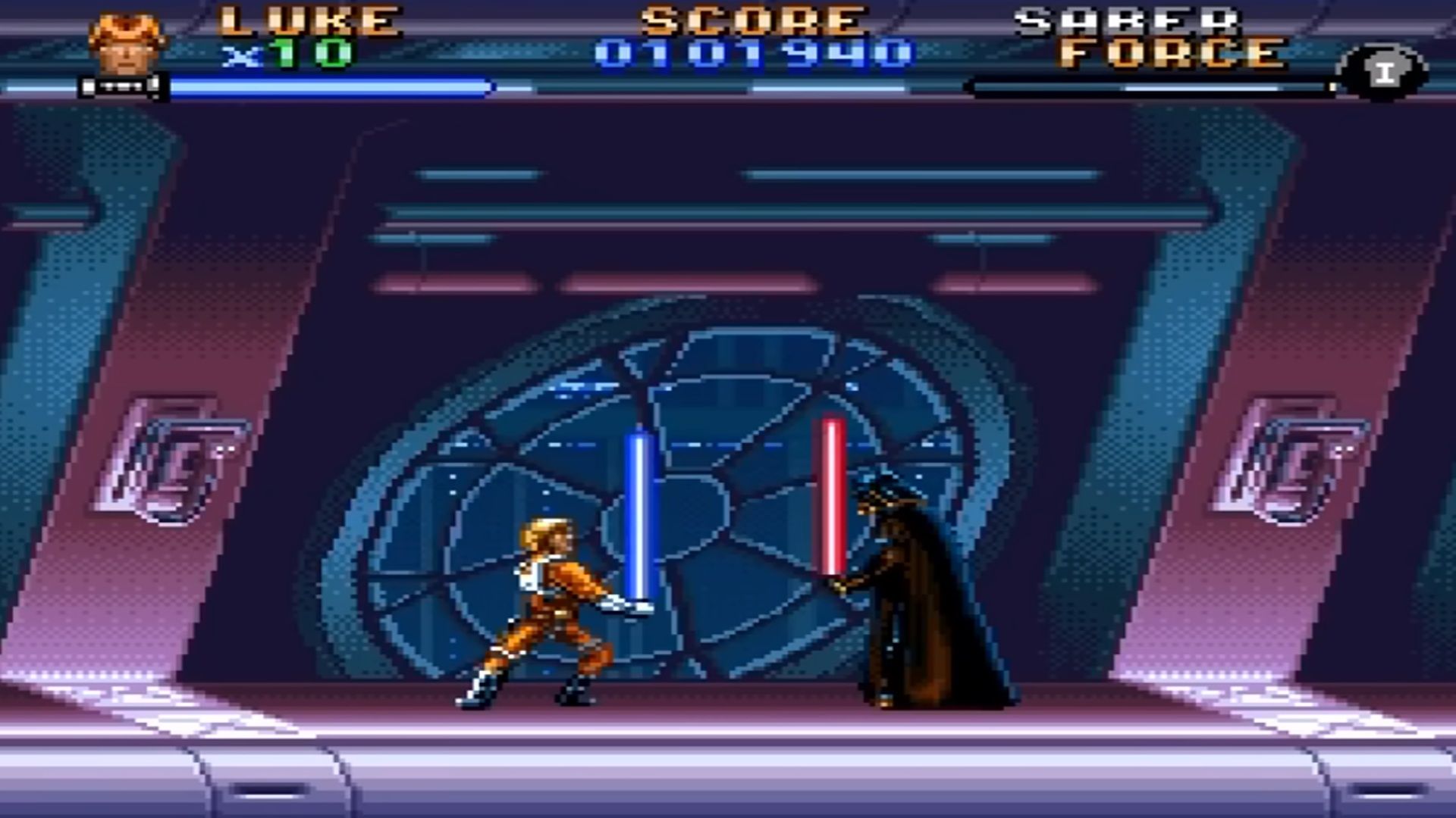 A screenshot of gameplay from Super Star Wars The Empire Strikes Back.