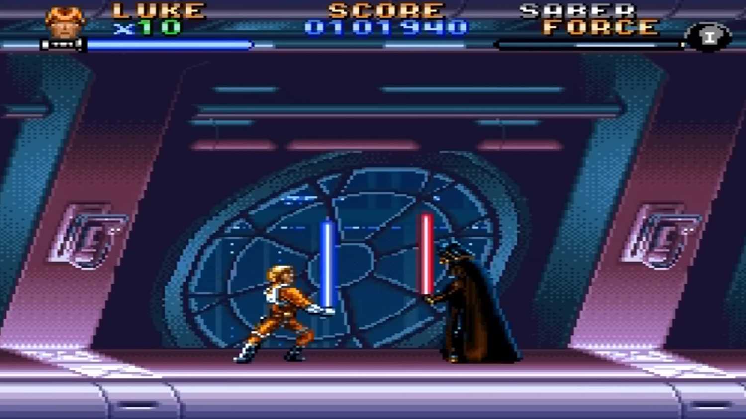 A screenshot of gameplay from Super Star Wars The Empire Strikes Back.