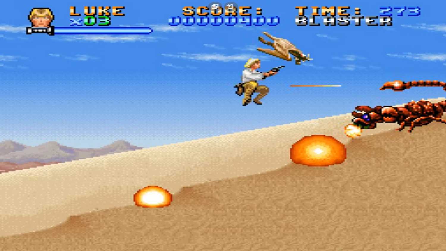 A screenshot of gameplay from Super Star Wars