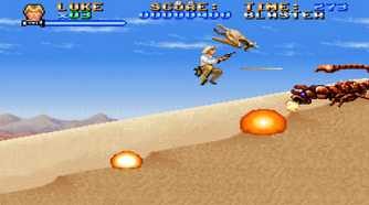 A screenshot of gameplay from Super Star Wars