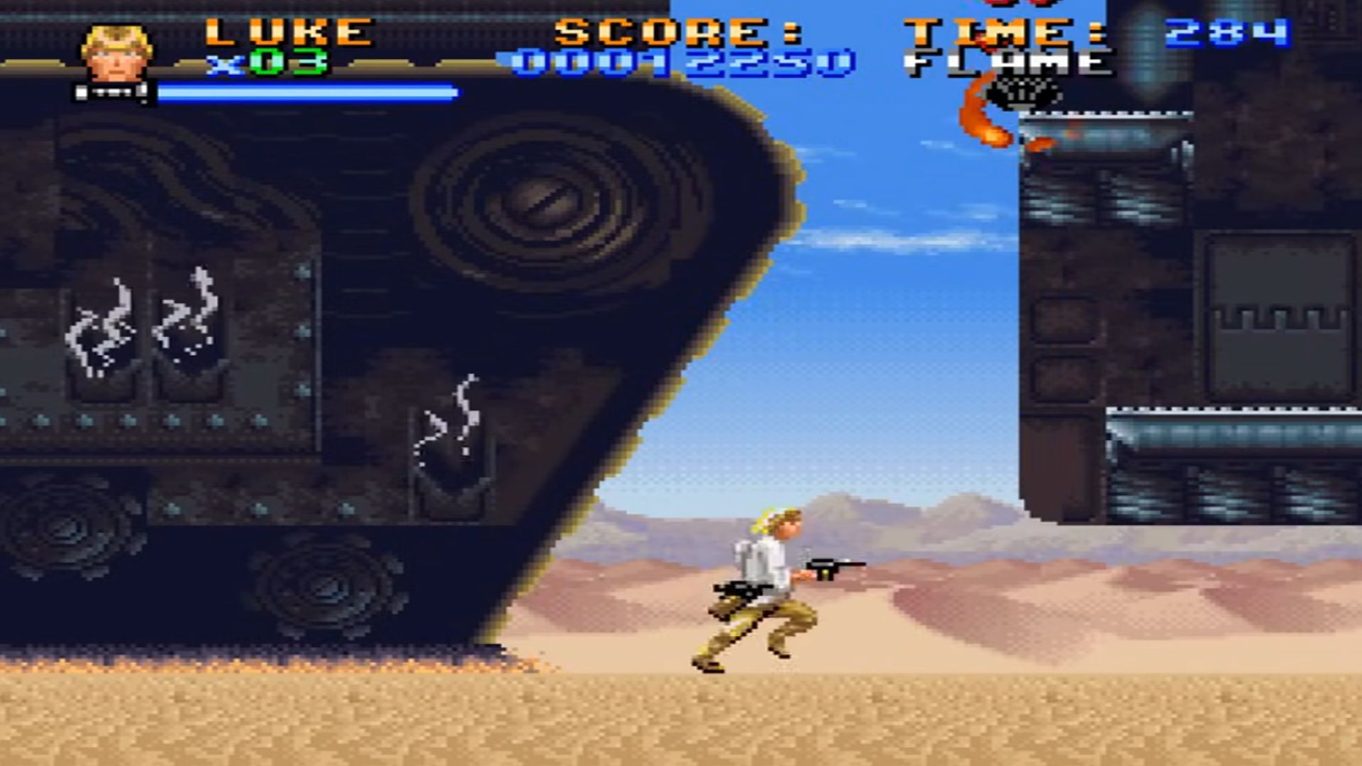 A screenshot of gameplay from Super Star Wars