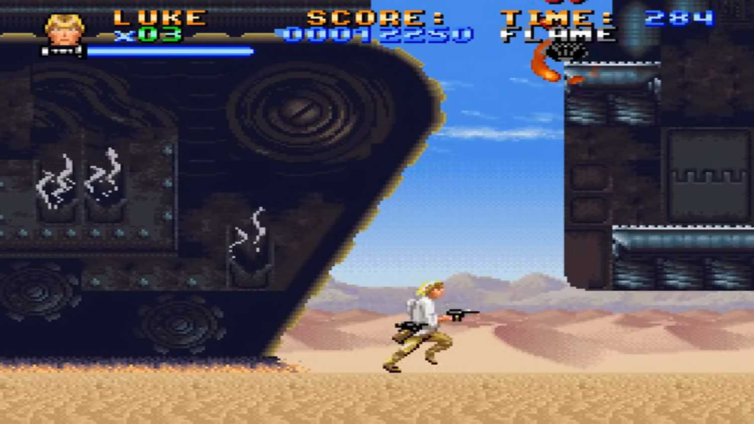 A screenshot of gameplay from Super Star Wars