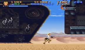 A screenshot of gameplay from Super Star Wars