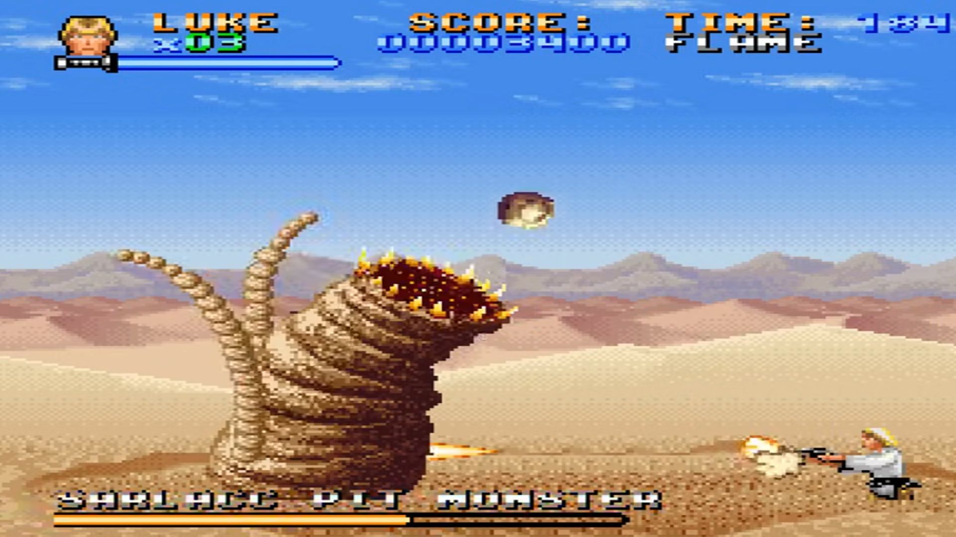 A screenshot of gameplay from Super Star Wars