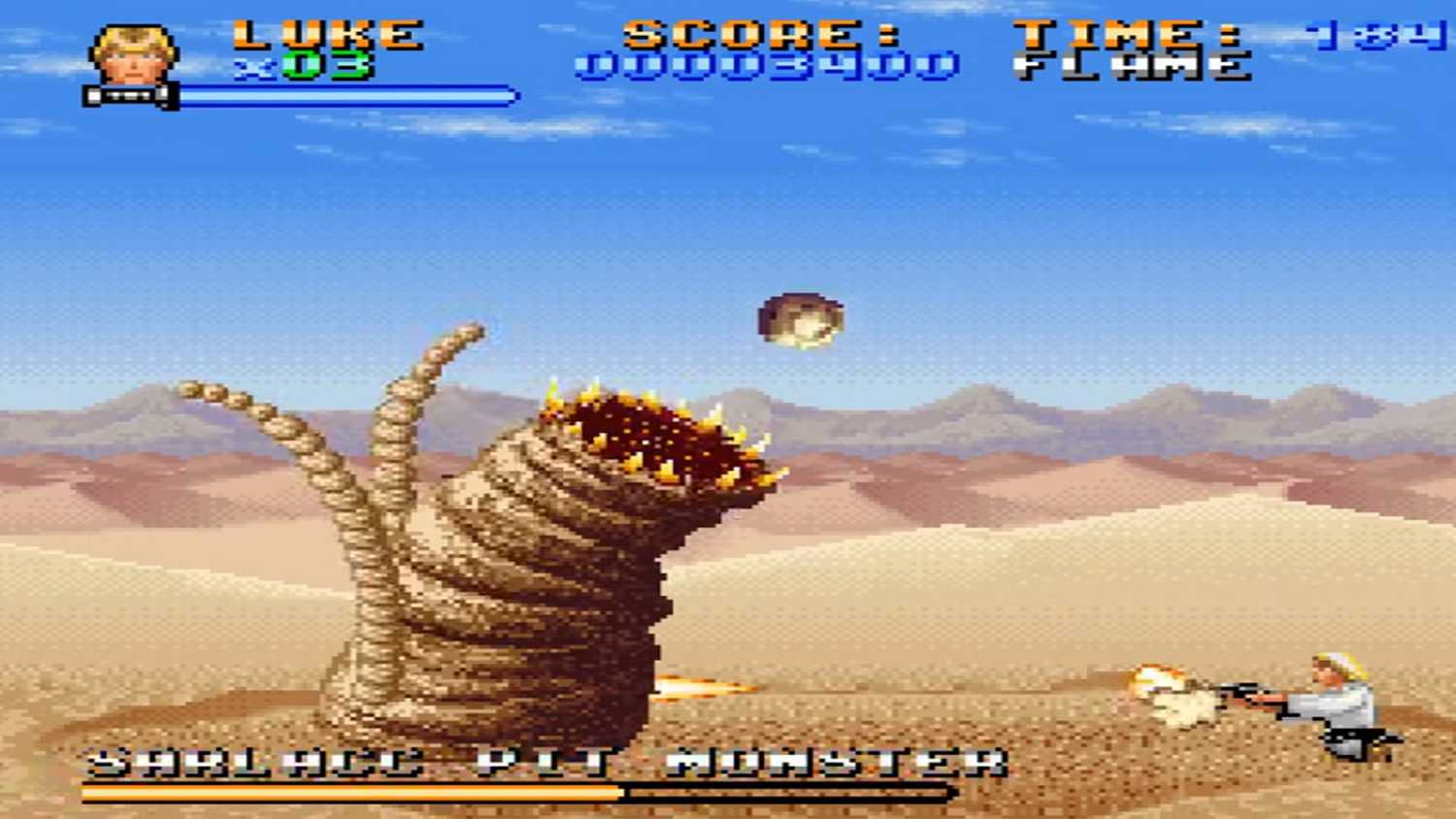 A screenshot of gameplay from Super Star Wars