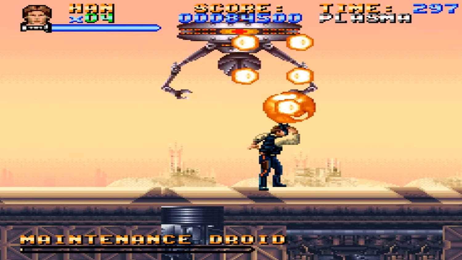 A screenshot of gameplay from Super Star Wars