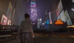 A character standing in a desolate Times Square in The Day Before.