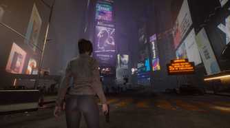 A character standing in a desolate Times Square in The Day Before.