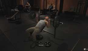 A character hitting the gym in The Day Before.