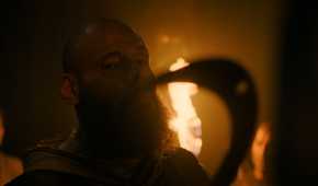 A Seraphite holding a sickle in HBO's The Last of Us, season 2, episode 5.
