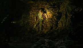 A zombie stuck to a wall in HBO's The Last of Us, season 2, episode 5.