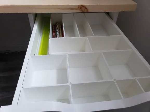 white 3D-printed drawer divider