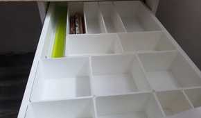 white 3D-printed drawer divider