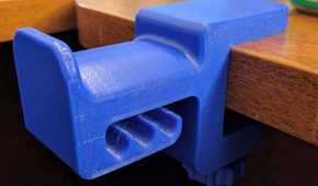 3D printed blue headphone hanger