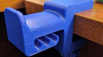 3D printed blue headphone hanger